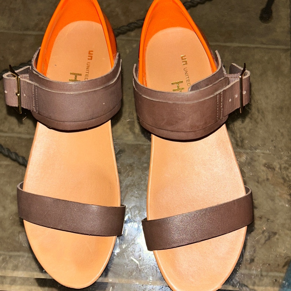 United Nude Hybrid Women's Apollo Lo Sandals - Orange/brown leather size 37 EC